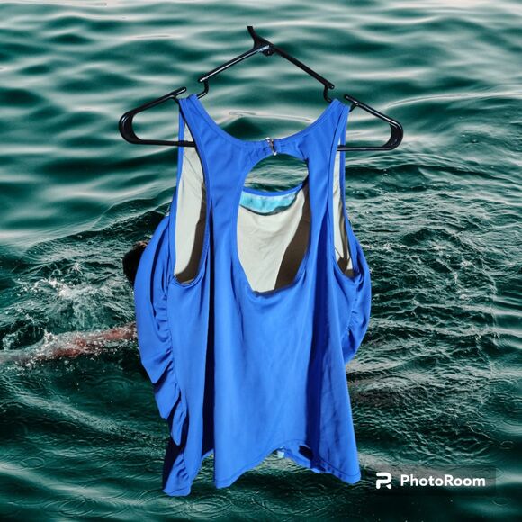 Tropical Escape Tankini Blue Size 20W (Y69)‎ - Picture 2 of 4